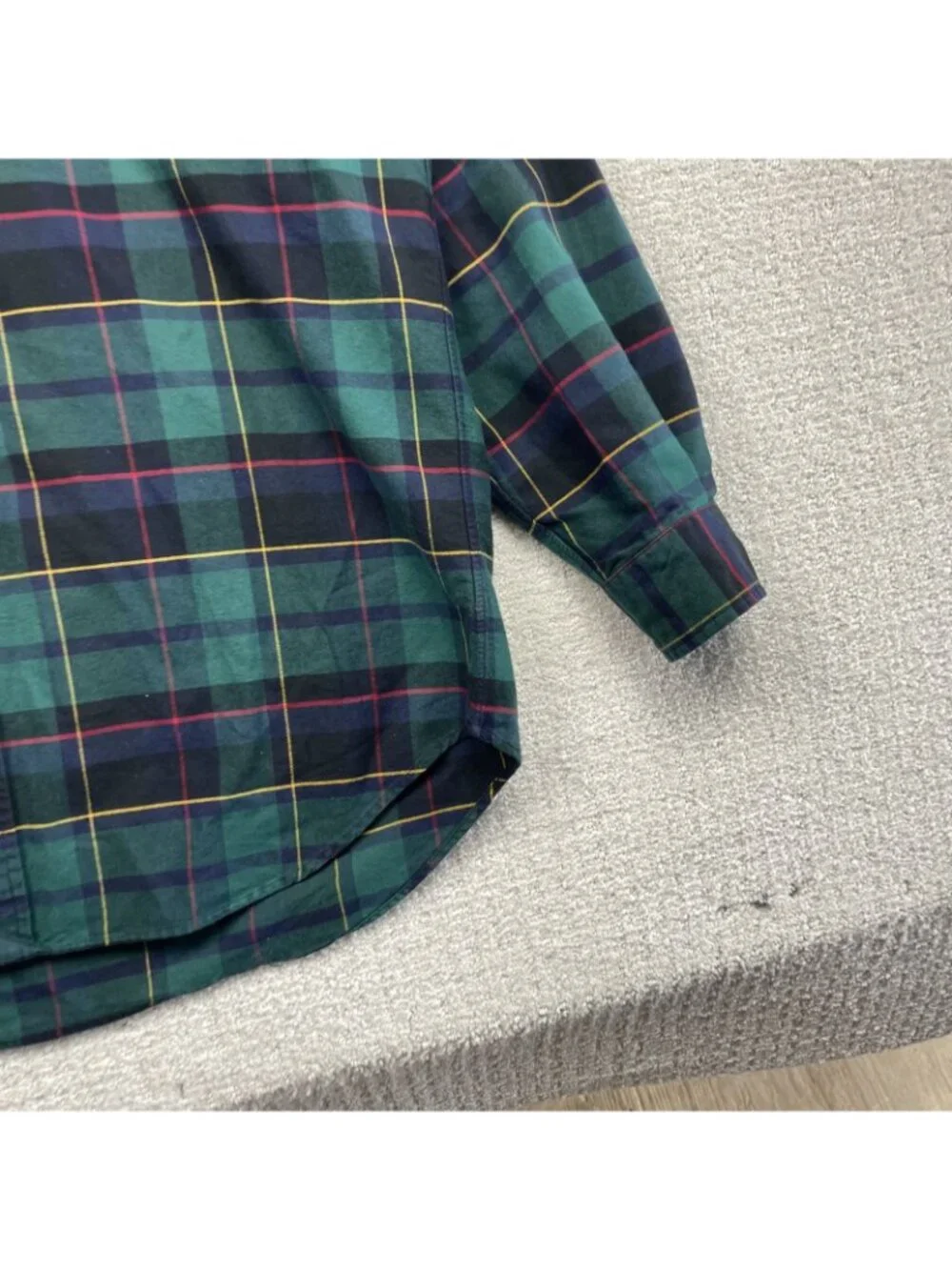 VTG Polo Ralph Lauren Blake Dress Plaid Shirt Terriers Dogs Embroidery Men Sz M - Picture 4 of 11